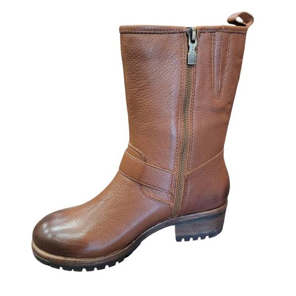 NEW SALVIA women's camilla boots in cuoio pebble nappa - Picture 2 of 3